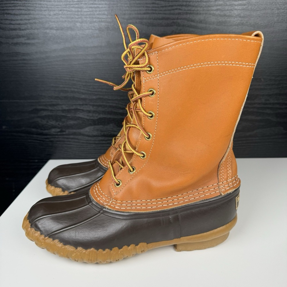 LL Bean Gumsole and Leather Boots 10" Brown Made USA -Women's 8